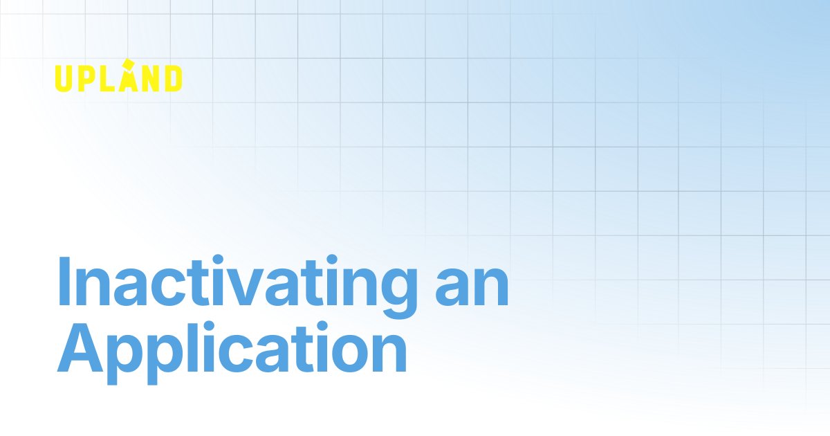 Inactivating an Application | Developers API